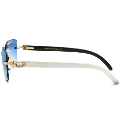 Rimless White Horn Sunglasses