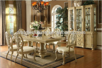 white color wood dining set 1+6