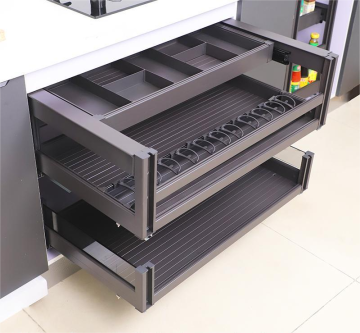 Two Tier Sliding Wire Baskets for High-Quality Pull-Out Kitchen and Pantry Storage