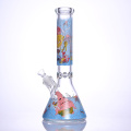 35 cm/13.8in, hippiesglass, vaso de vidrio bong con patrón de dibujos animados, tubería de agua de vidrio de borosilicato, bong de vidrio, cachimba de vidrio