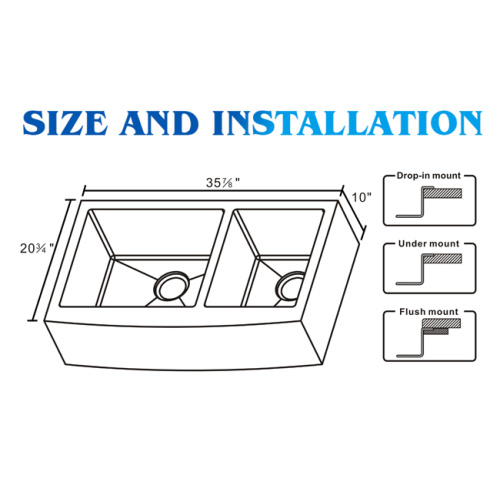 CUPC 36inch Apron Front Stainless Steel Kitchen Sink