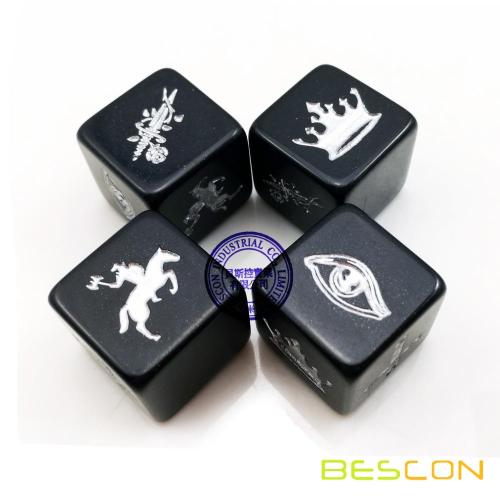 Bescon High Quality Custom Polyhedral Dice with Silver Painting