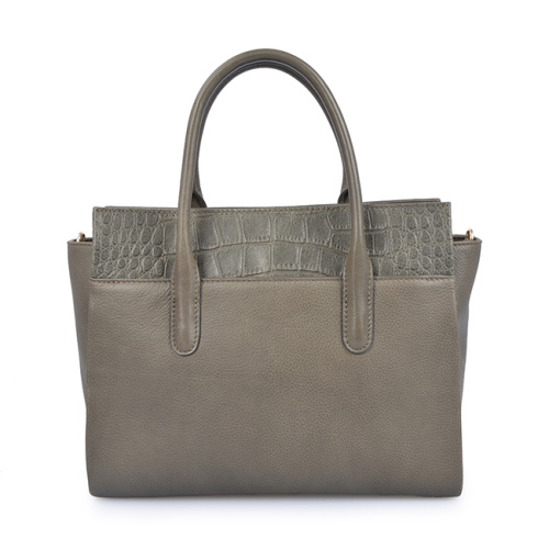 Simple Square Leather Elegant Office Lady Briefcase Handbag