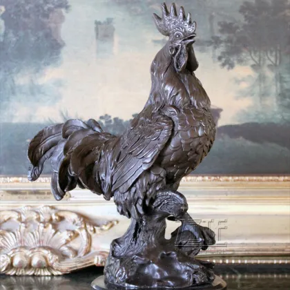 Outdoor Chinese Zodiac Bronze Rooster Sculpture