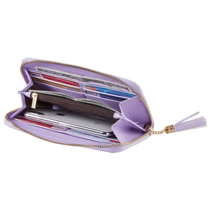 Customized High Quality Zipper Long Wallet with Wrist Strap - European & American Style