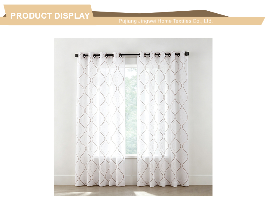 Delicate wavy line lightweight sheer drapery