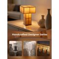 Handmade Rechargeable Ambient Nightstand Lamp Yellow Shade