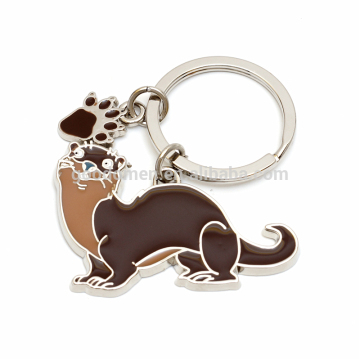 promotion custom colorful palm civet shaped metal keychain