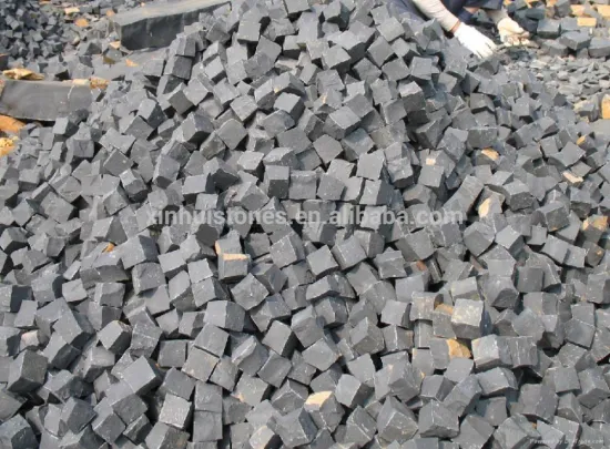 natural black basalt cobble stone cube stone natural finished stone