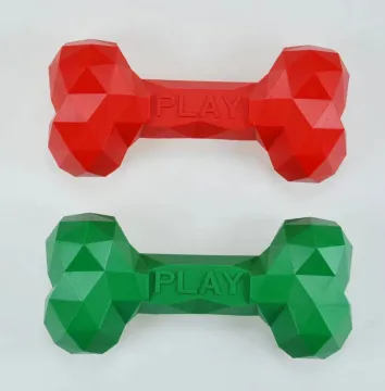 Durable TPR Dog Chew Bone Toy with Squeaker