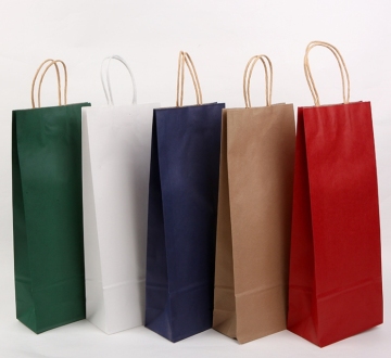 Promotional kraft paper red wine tote bag