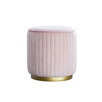 Modern Gold Base Velvet Accent Stool