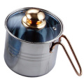 Stainless Steel Milk Pot with Glass Lid