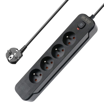 Hot Sale French Power Strips mit Überlastschutz - 4 Wege Verlängerungskabelrollen