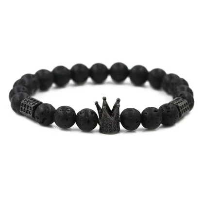 Imperial Charm Men's Custom Gemstone Bead Bracelet