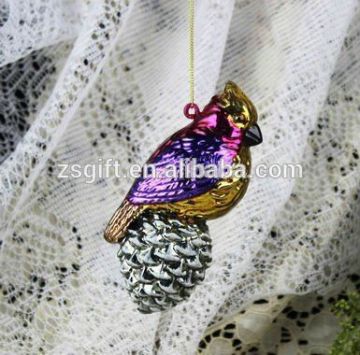 cute bird shaped glass handicrafts christmas decorations