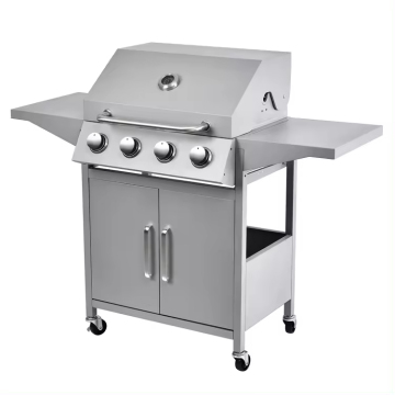 Custom OEM Design Assembled Outdoor Commercial Stainless Steel Gas BBQ Grill with Side Table
