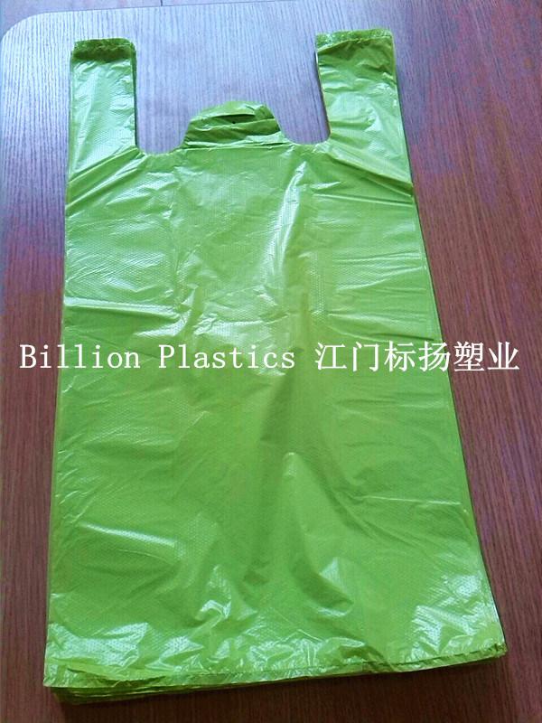 Colorful HDPE Handle T-Shirt Plastic Vest Carrier Gusset Poly Shopping Wholesale Store Grocery Bag Plastic Packing Bag