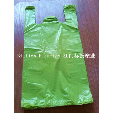 Colorful HDPE Handle T-Shirt Plastic Vest Carrier Gusset Poly Shopping Wholesale Store Grocery Bag Plastic Packing Bag