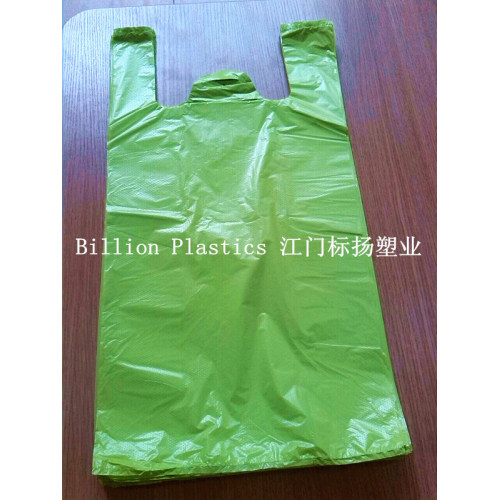 Colorful HDPE Handle T-Shirt Plastic Vest Carrier Gusset Poly Shopping Wholesale Store Grocery Bag Plastic Packing Bag