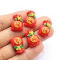 100pcs Chinese Style Red Lucky Bag Shaped Resin Cabochon For Holiday Party Decor DIY Craft Kids Toy Ornaments