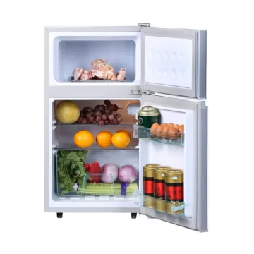 98 Liter Two-Door Freezer Fridge: Top Freezer Small Double Door Refrigerator