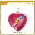 Colgante de corazón de cornalina roja siete piedras preciosas de Chakras