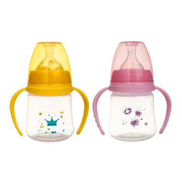 Bottiglia mini latte in silicone senza BPA venduto con collo largo e maniglia per l'alimentazione del bambino - 150 ml/5 once