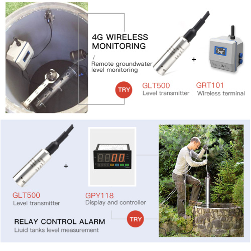 Trou de forage de compteur de niveau d&#39;eau submersible de sortie 4-20mA