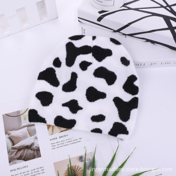 Women ribbed knit satin lined beanie hats