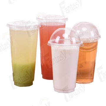 Custom logo disposable plastic cups with lid