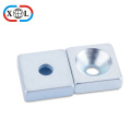 Strong square countersunk neodymium magnet