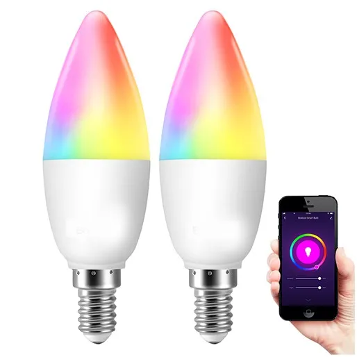 Smart Tuya-Based C37 Google Home Compatible 2.4G 4W RGB Color Changing LED Light Bulb