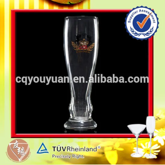 high end blown 20oz branded beer glasses