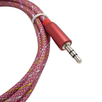 Red Color Stereo Audio Cables with 3.5mm Jack, Suitable for iPod and Wired Stereo Devices