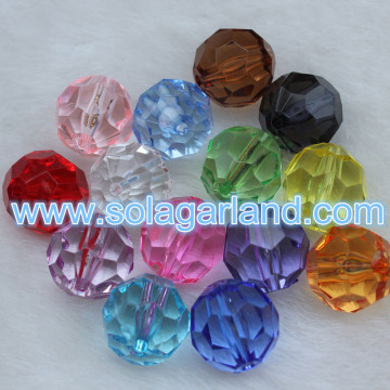 Cuentas de diamantes facetadas de cristal acrílico de 4-20 MM Cuentas de cristal transparente Fornituras de joyería