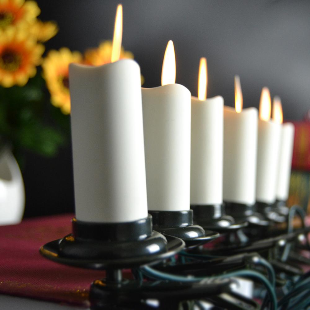 Velas de janela sem chama com led elétrico de árvore de natal