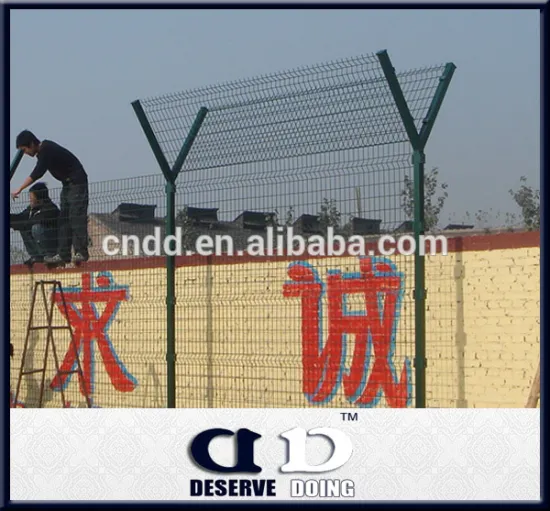 Perimeter security fence welded mesh fence with security wire