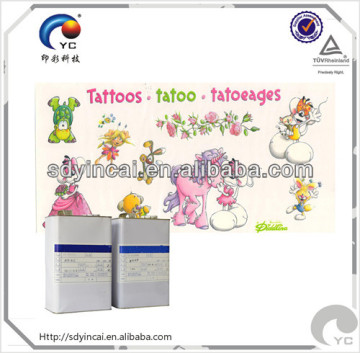 Environmental water transfer skin temporary tattoo ink