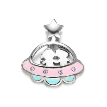 Small Bell pendant made of alloy and white k plated with crystals decorating