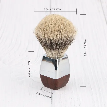 Alloy Handle Custom Beard Brush - Best Badger Hair Shaving Cream Brush
