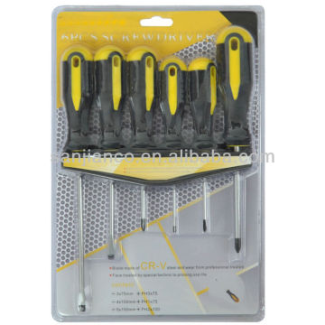 6pcs Double color PVC handle screwdriver set