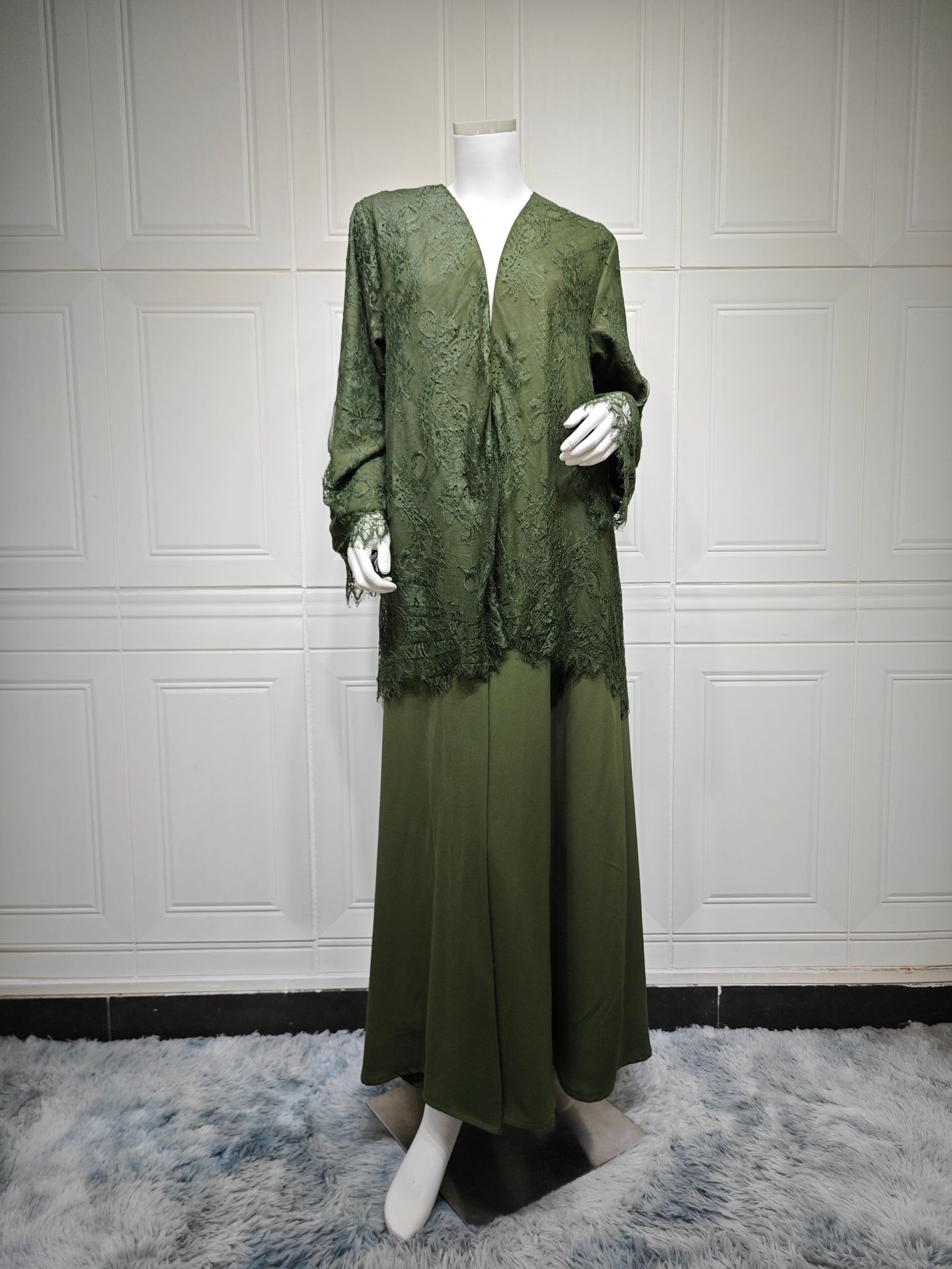 Lace Abaya Cardigan MQ281 (2)