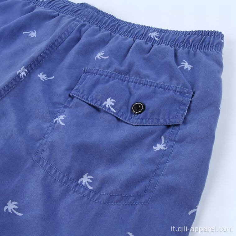 Pantaloncini da bagno impermeabili da allenamento da uomo blu scuro