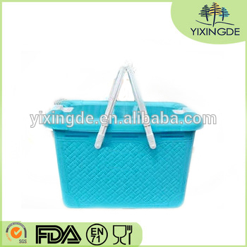 Beautiful and durable plastic Portable storage picnic shopping basket