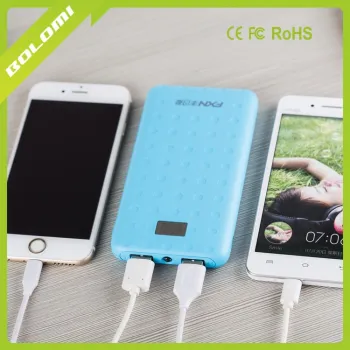 Use A+ grade polymer batteries,born with light and thin features,Power Bank 10000 mAh 1A and 2A output fast charge.