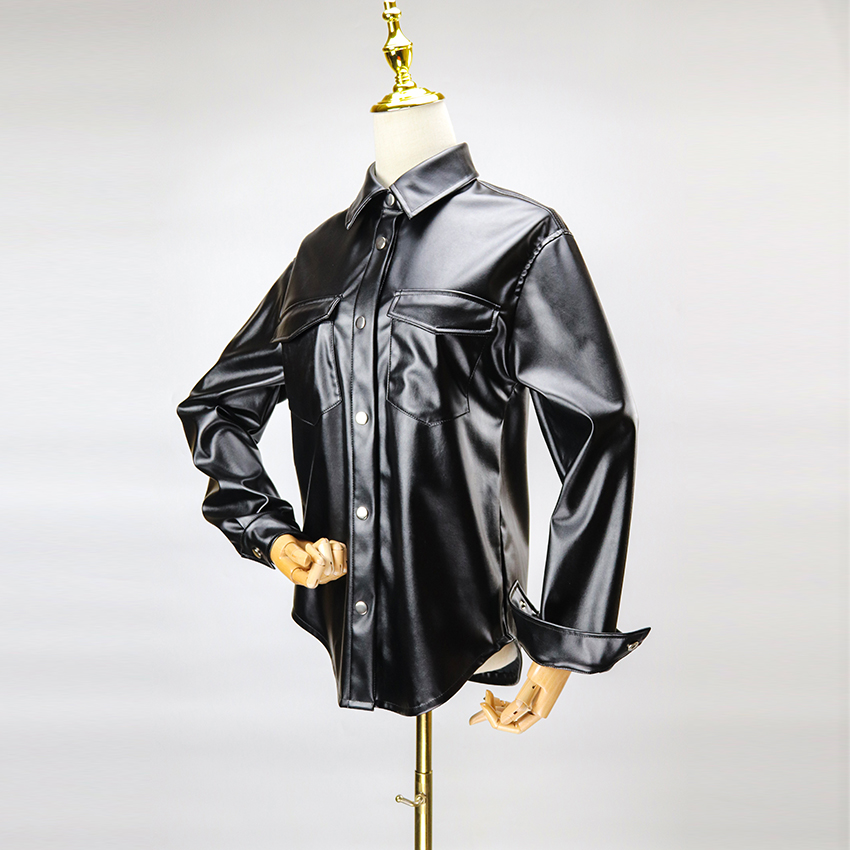 Stand Collar Leather Jacket