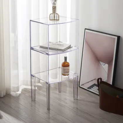 Transparent Combination Bathroom Storage Cabinet - PC Transparent Bedside Table