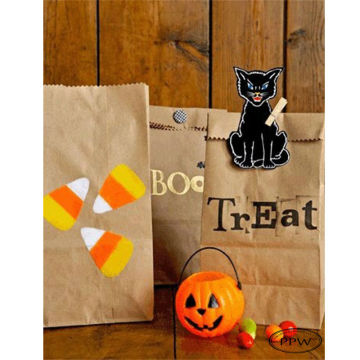 Halloween holidays Flocking Paper shopping Bag Wholesale (High quality)