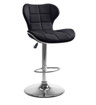 Adjustable Swivel Leatherette Bar Stools with Back Support and Cushion Upholstery